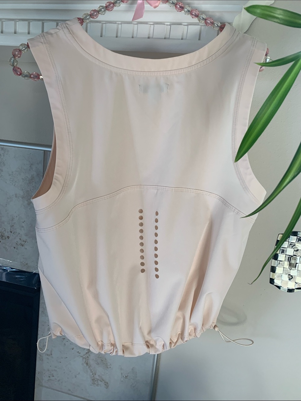 FLX Athletic Blush Sleeveless Active Top Back Cinch Cords Size M